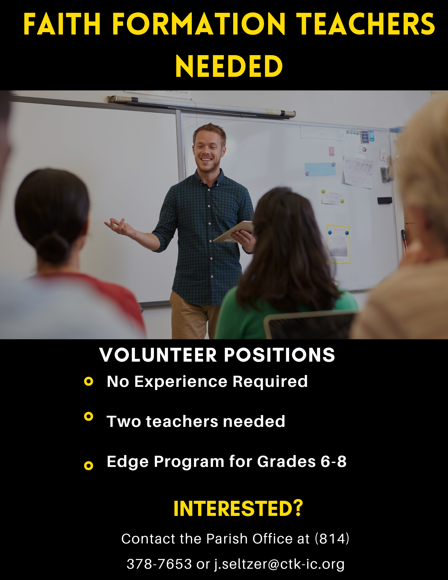 Faith Formation Teachers Needed